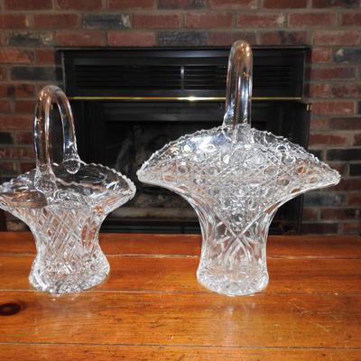 Pair of crystal baskets