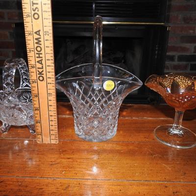 Collection of glass vases and baskets