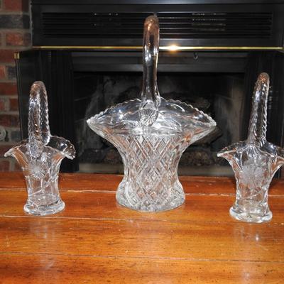 Collection of crystal baskets