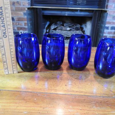 Set of blue goblets