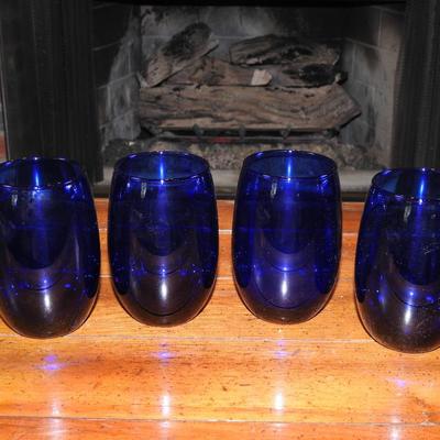 Set of blue goblets