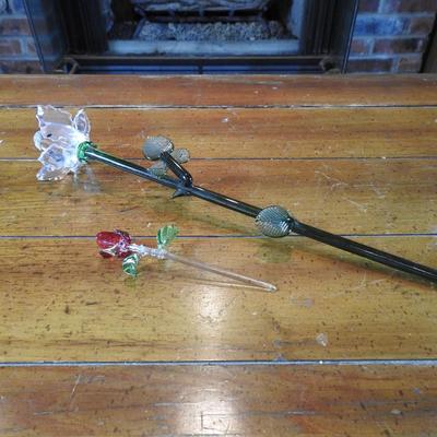 Hand blown glass roses