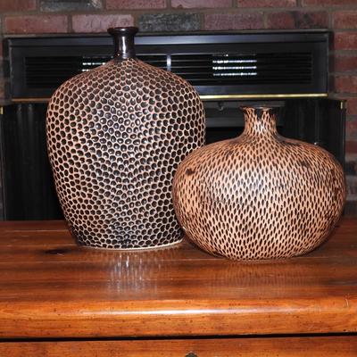 Unique dimpled glass vases