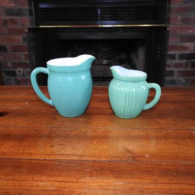 Pair of glass pitchers
