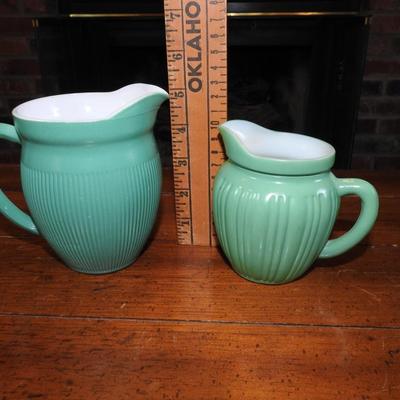 Pair of glass pitchers
