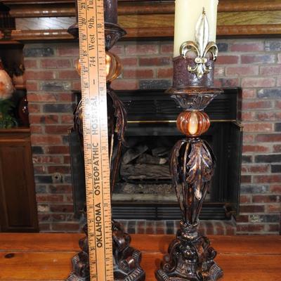 Large floor Deliese candlesticks