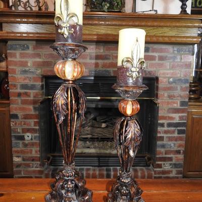 Large floor Deliese candlesticks