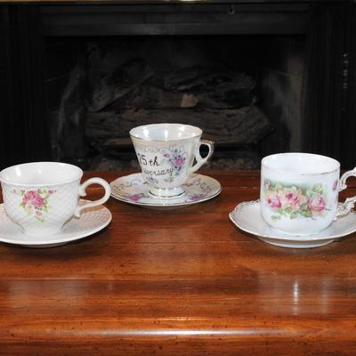 Vintage teacups 25th anniversary