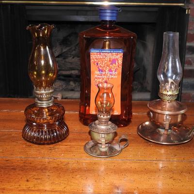 Collection of vintage oil lamps