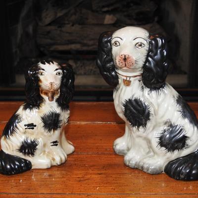 Staffordshire type ceramic dogs