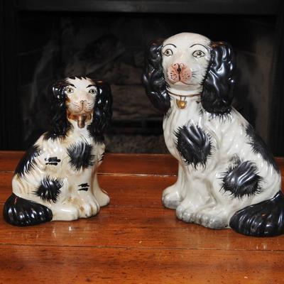 Staffordshire type ceramic dogs