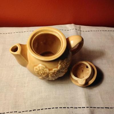 Raised Flower Ceramic Tea Pot