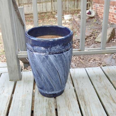 Tall outdoor terracotta planter