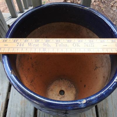 Tall outdoor terracotta planter