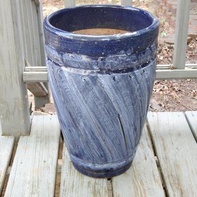 Tall outdoor terracotta planter
