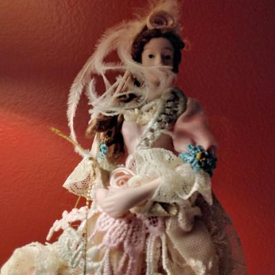 Vintage Victorian Tassel Doll Popular Imports w/stand