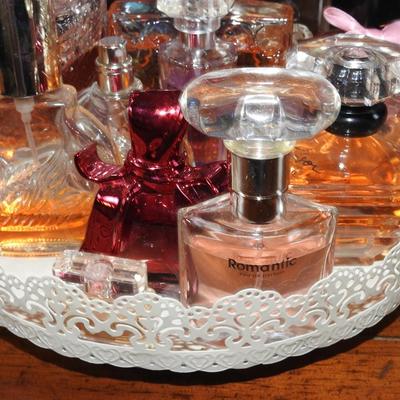 Tray full of perfume