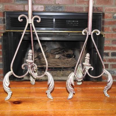 Metal candle stick holders and candles