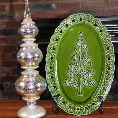 Finial and holiday Platter