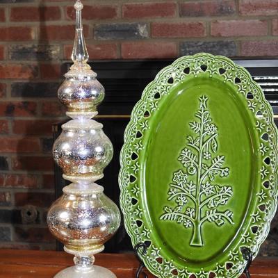 Finial and holiday Platter