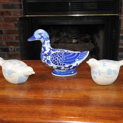 Mr. duck and two birds