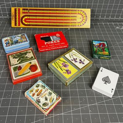 Cribbage Board and Playing Cards 