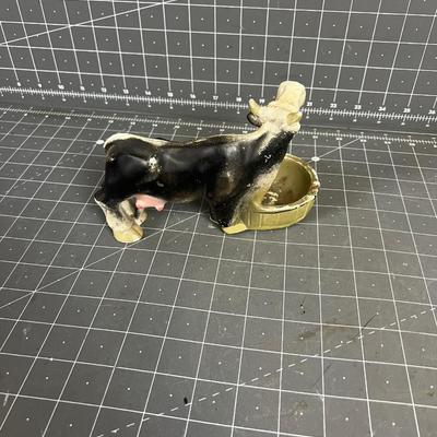 Awesome!!! COW Chalkware Ashtray 