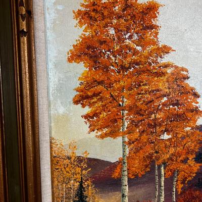 Fall Foliage Oil Painting Orange aspens Louis Castony '74