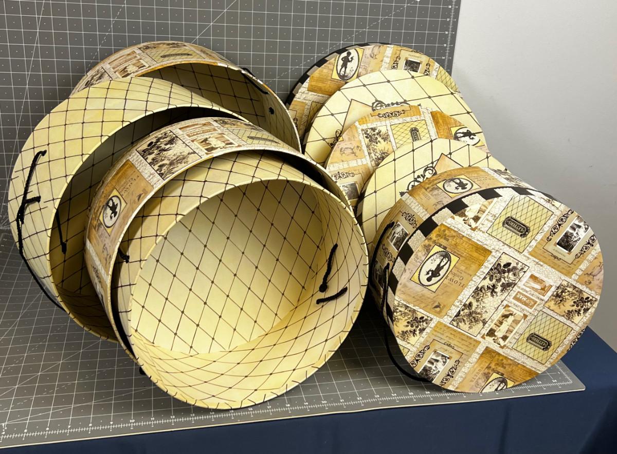 Set Of Old Timey Hat Nested Boxes NEW EstateSales set-of-old-timey-hat-nested-boxes-new-estatesales