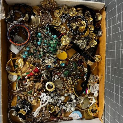 Tray full of Jewelry Mixed Lot; Earrings to watches