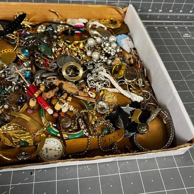 Tray full of Jewelry Mixed Lot; Earrings to watches