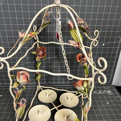 Iron Rose Metal or Table Top Candle Plus Sconce