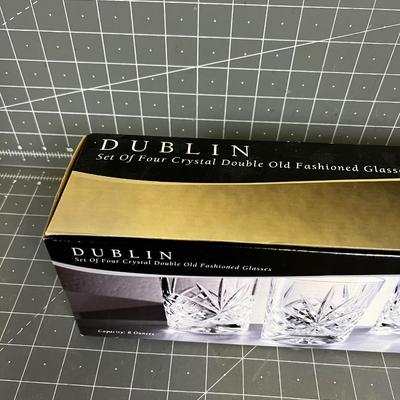 Dublin Double Old Fashion NEW Crystal Glasses, NEW 