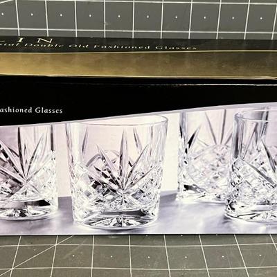 Dublin Double Old Fashion NEW Crystal Glasses, NEW 