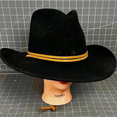 Black Felt Cowboy Hat Size Large