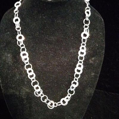 STERLING SILVER NECKLACE AND MATCHING BRACELET