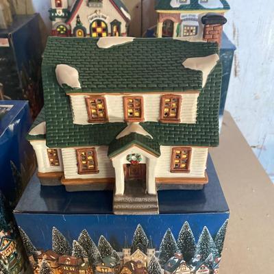 Porcelain Christmas village houses