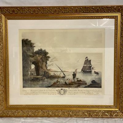 INV #126: French Le Choix du Poisson lithograph, Joseph Vernet H 13.5