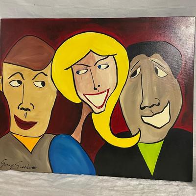INV #183: Gino Savarino original "Love Triangle", H 24" x W 30"