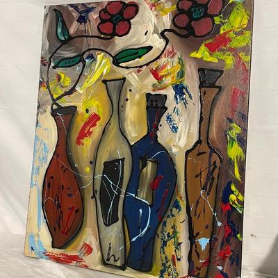 INV #185: Gino Savarino original "Abstract Taste of Wine", H 30" x W 24"
