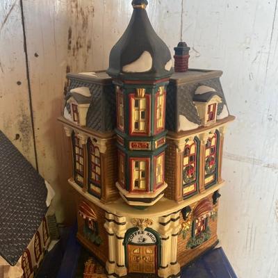 Porcelain Christmas village houses