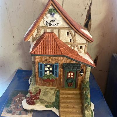 Porcelain Christmas village houses