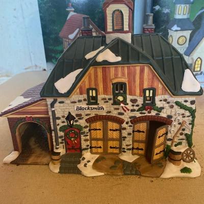 Porcelain Christmas village houses