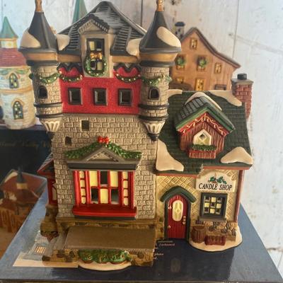 Porcelain Christmas village houses
