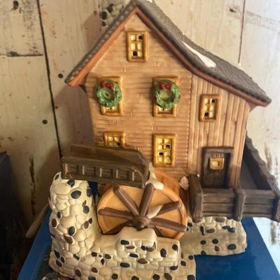 Porcelain Christmas village houses