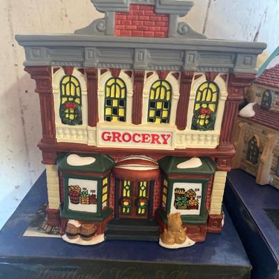 Porcelain Christmas village houses