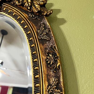 Gold Gilded Beveled Oval Mirror