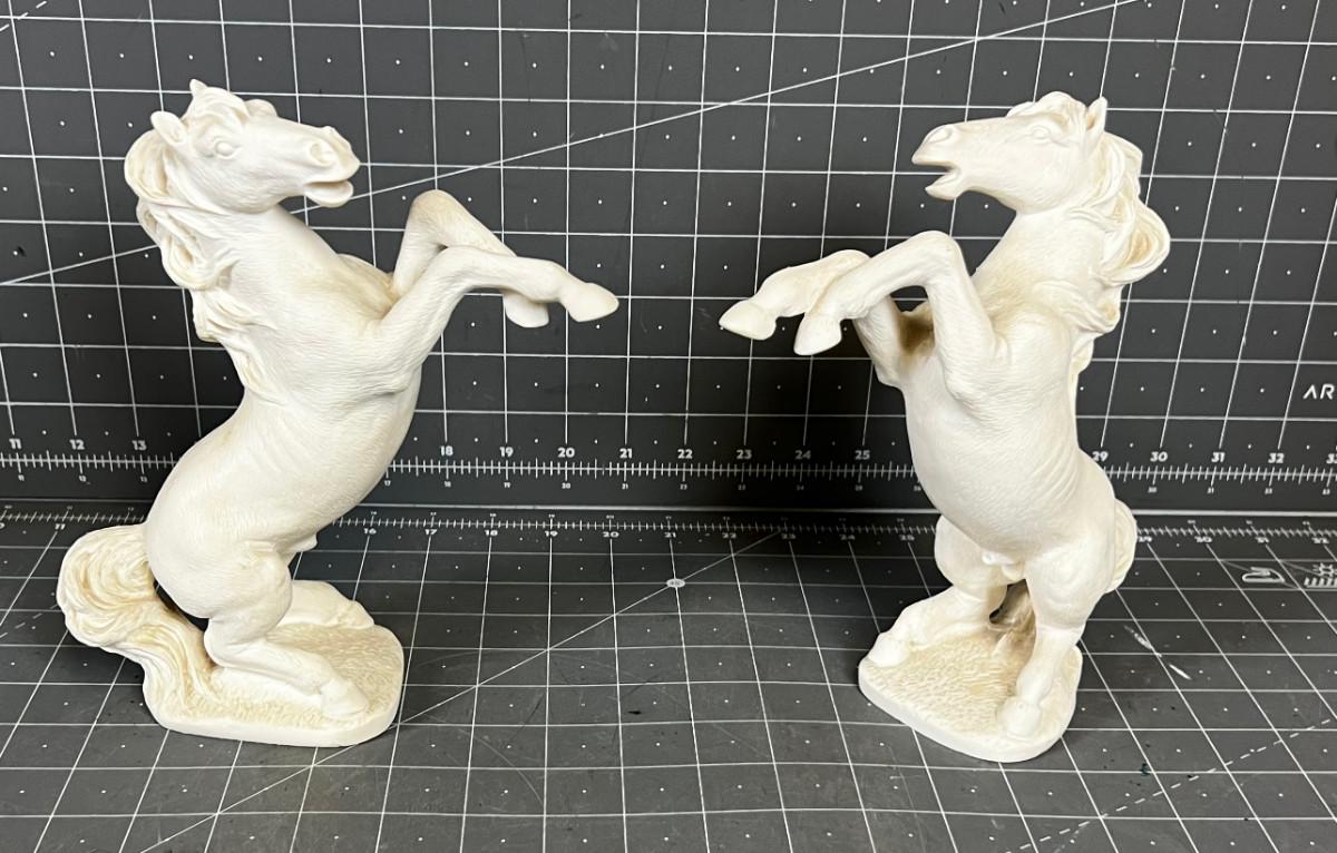 Fighting Stallions 2 White Horses EstateSales