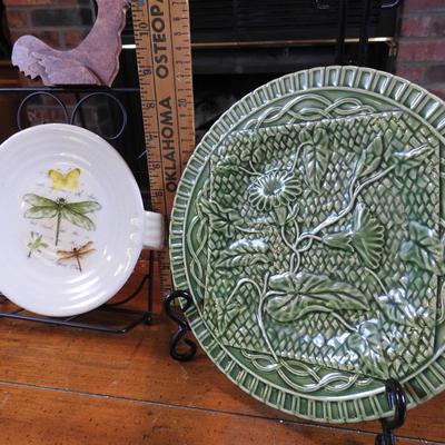 Bordallo Pinheiro Green Flower  Plates
