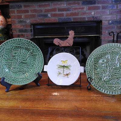 Bordallo Pinheiro Green Flower  Plates
